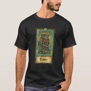 Vintage-Turm-Tarotkarte Okkult Goth-Ästhetik Skele T-Shirt