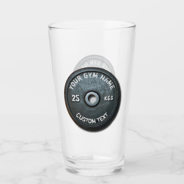 Vintage Turnhallen-Inhaber-oder Benutzer-Fitness Glas (Vorderseite)