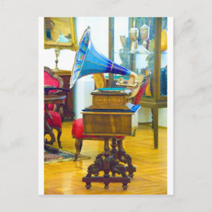 Vintage Turntable Postkarte