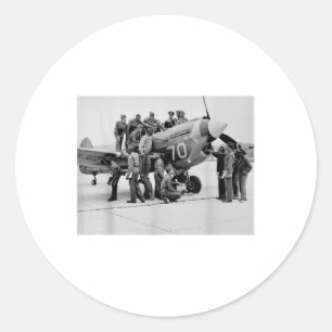 Vintage Tuskegee Pilots Usa Black History World Wa Runder Aufkleber