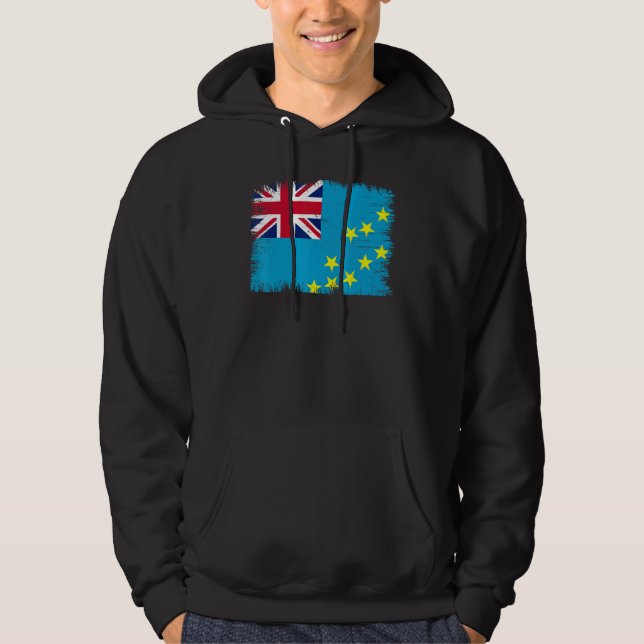 Vintage Tuvalu Flag Tuvaluan Independence Day Hoodie (Vorderseite)
