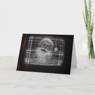 Vintage-TV-Statik-Weihnachtsmann Retro-Christmas-G Karte