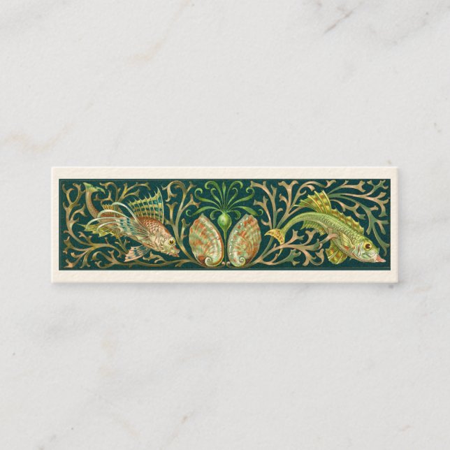 Vintage Twin Fish Business Card Mini Visitenkarte (Vorderseite)