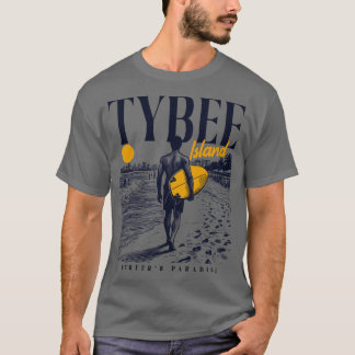 Vintage Tybeeninsel Georgien Retro Surfer T-Shirt