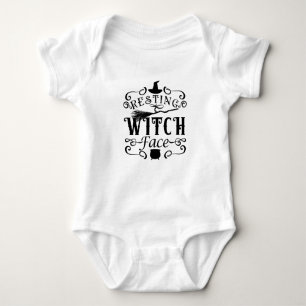 VINTAGE-TYP GRAFIK HEXENGEICHT Halloween Baby Strampler