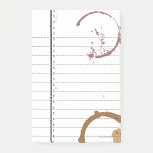Vintage-Typeart-Kaffee-Flecken linierte Haftnotize Post-it Klebezettel