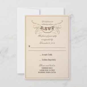 Vintage Typografie alterte Design Hochzeit RSVP Karte