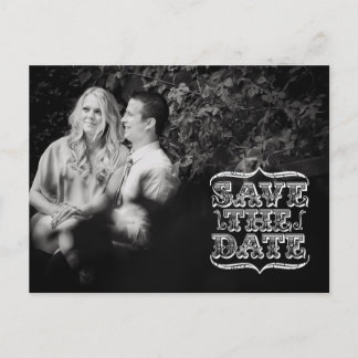 Vintage Typografie Foto Save the Date Postkarte