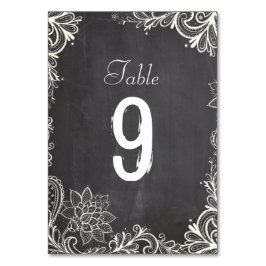 Vintage Typografie geblüht Chalkboard-Hochzeit Tischnummer