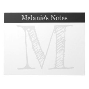 Vintage Typografie großer, kundenspezifischer Mon Notizblock
