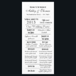 Vintage Typografie-Hochzeitsprogramme Programm<br><div class="desc">Vintage rustikale Typografie Stil Hochzeitsprogramme mit schwarzer Schrift auf weißem Hintergrund. Der Wortlaut ist in einem Schriftstil abgedruckt. Die Hochzeitsfeier ist auf der Vorderseite und die Reihenfolge der Zeremonie ist auf der Rückseite. Zimmer für "In Erinnerung an" für Großeltern, die weitergegeben haben, und auch Raum für Dankeschön an die Braut...</div>