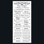 Vintage Typografie-Hochzeitsprogramme Programm<br><div class="desc">Vintage rustikale Typografie Stil Hochzeitsprogramme mit schwarzer Schrift auf weißem Hintergrund. Der Wortlaut ist in einem Schriftstil abgedruckt. Die Hochzeitsfeier ist auf der Vorderseite und die Reihenfolge der Zeremonie ist auf der Rückseite. Zimmer für "In Erinnerung an" für Großeltern, die weitergegeben haben, und auch Raum für Dankeschön an die Braut...</div>