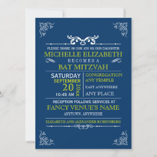 Vintage Typografie Poster Bar-Bat Mitzvah Einladung