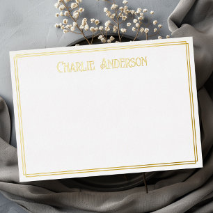 Vintage-Typografie-Rand gold echte Folien-Notizkar Folieneinladung