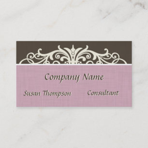 Vintage-Typografie Rosa Leinen Visitenkarte