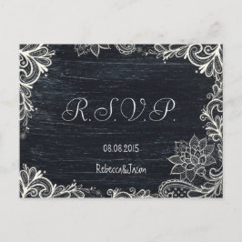 Vintage Typografie rustikale Tafel Hochzeit rsvp Einladungspostkarte