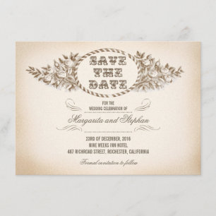 Vintage Typografie Save the Date elegante Karten