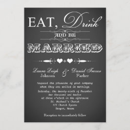 Vintage Typografie-Tafel-Hochzeit laden ein Einladung