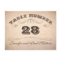 Vintage Typografie-Tischnummern