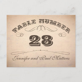 Vintage Typografie-Tischnummern Postkarte