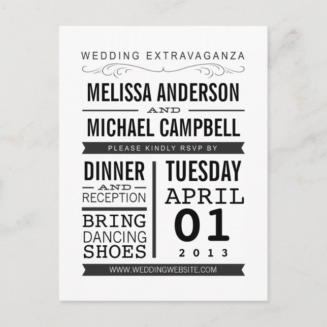 Vintage Typografie UAWG Postkarte (Vorderseite)