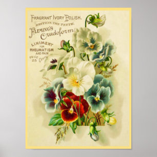 Vintage Typografie und dekorative Blume Poster