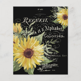 Vintage Typografie und Sonnenblumenhintergrund