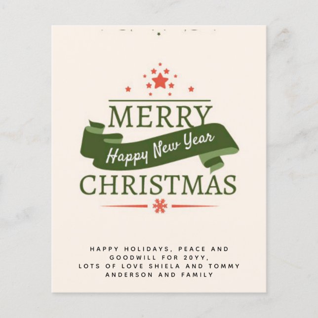 Vintage Typografie-Weihnachtsbrief (Vorderseite)