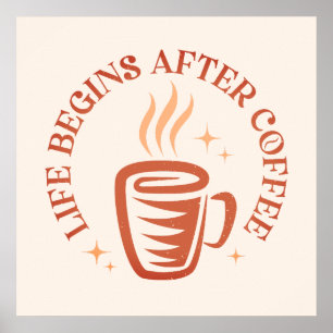 Vintage typografische Gestaltung mit Kaffeetasse. Poster