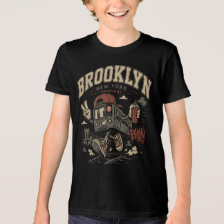 Vintage-U-Bahn-Cartoon aus Brooklyn, New York Tri-Blend Shirt