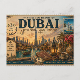 Vintage-UAE-Urlaubs-Souvenir Postkarte