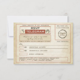 Vintage UAWG WEDDING-Telegramme RSVP Karte