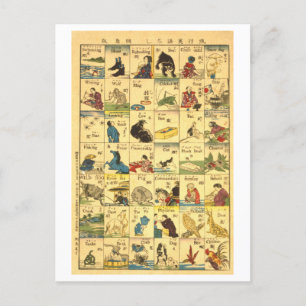 Vintage Übersicht über die japanisch-englische Übe Postkarte