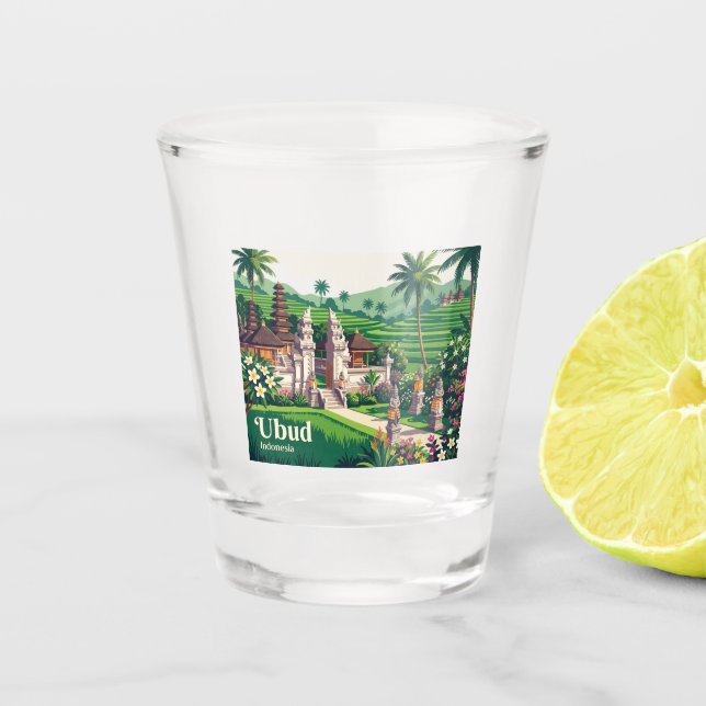 Vintage Ubud Bali Indonesien Schnapsglas (Vorderseite)