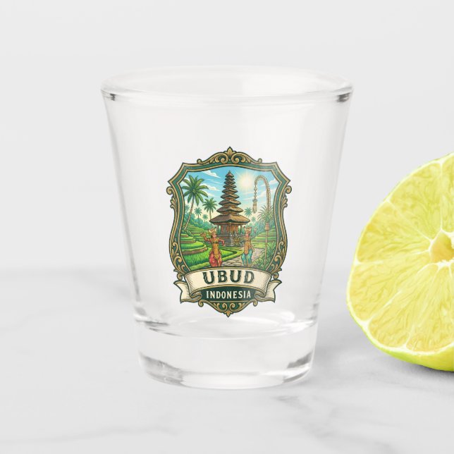 Vintage Ubud Indonesien Schnapsglas (Vorderseite)
