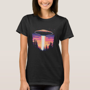 Vintage-UFO-Entführung Pixel Art 90er Sci-Fi Alien T-Shirt