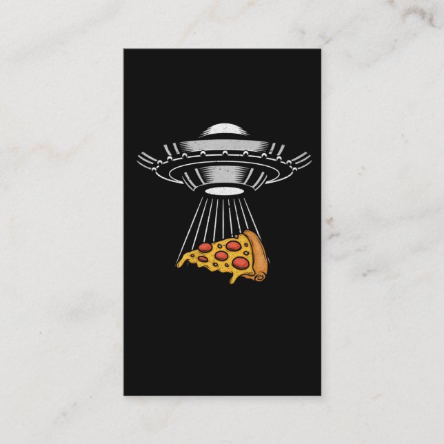 Vintage UFO Pizza Abduktion Alien Retro Raumschiff Visitenkarte (Vorderseite)