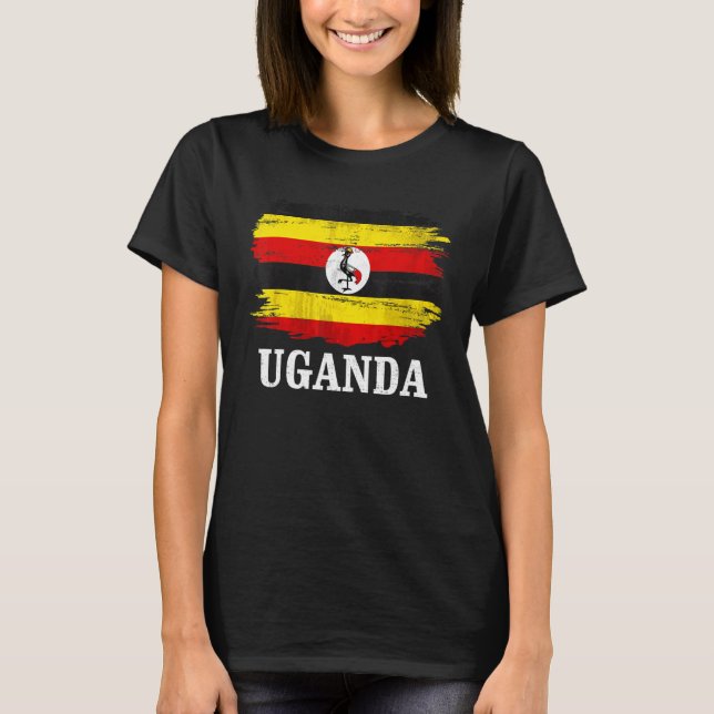 Vintage-Uganda-Flagge für Ugander   T-Shirt (Vorderseite)