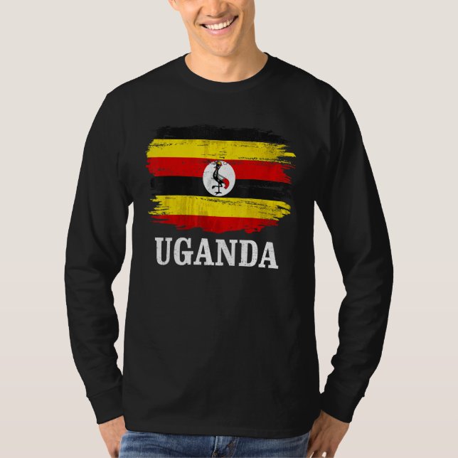 Vintage-Uganda-Flagge für Ugander   T-Shirt (Vorderseite)