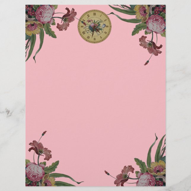 Vintage Uhr mit Blume (Vorderseite)