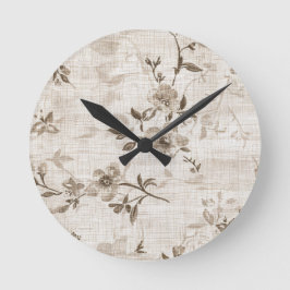 Vintage Uhr mit braunem Blumendesign