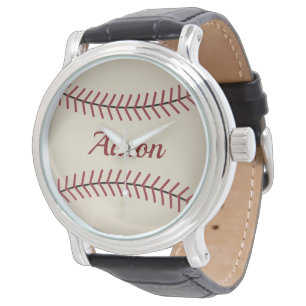 Vintage-Uhr mit individuellem Namen Baseball Armbanduhr