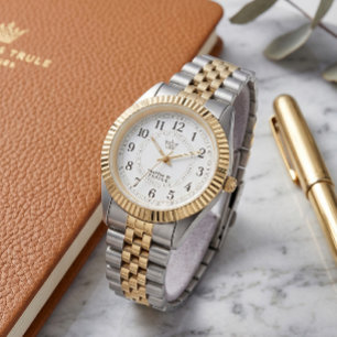 Vintage-Uhr mit zweifarbigem, gerilltem Zifferblat Armbanduhr