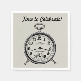Vintage Uhr Napkins Serviette