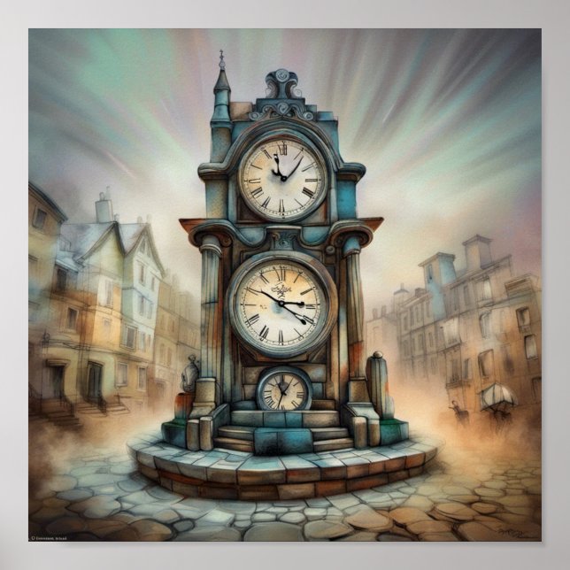 Vintage Uhr Poster (Vorne)