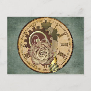 Vintage Uhr Postkarte
