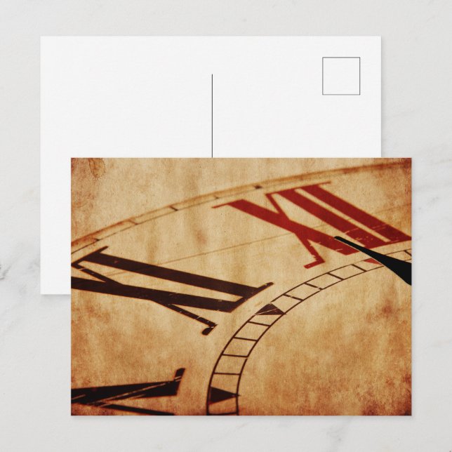 Vintage Uhr Postkarte (Vorne/Hinten)