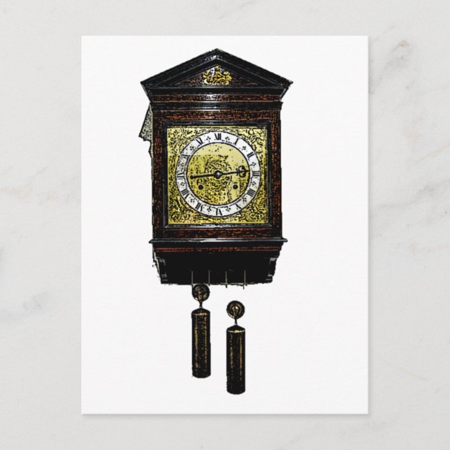 Vintage Uhr Zeitmesser für die Uhr Zeichnend Zeitm Postkarte (Vorderseite)