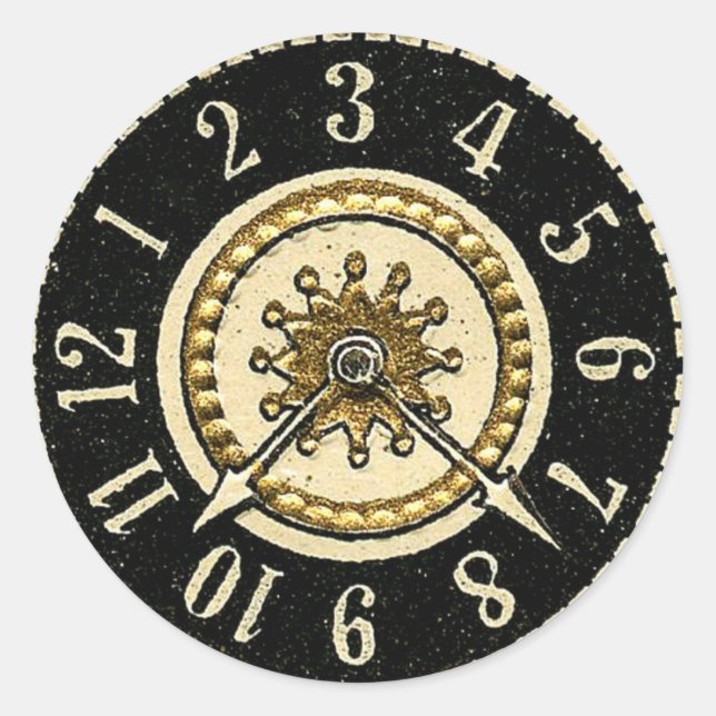 Vintage Uhren Runder Aufkleber (Vorderseite)