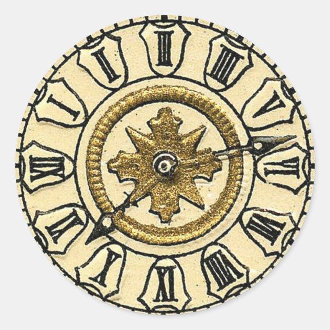 Vintage Uhren Runder Aufkleber (Vorderseite)